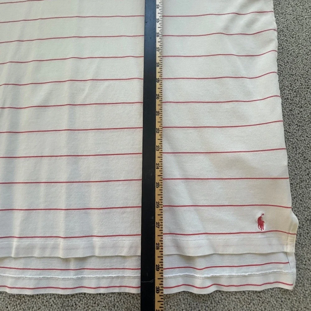 VTG Polo Golf Shirt Mens XL White Striped The Open 2005 St Andrews Preppy